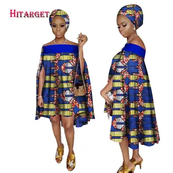 2017 afrikos suknelės moterims afrikos heidi bazin velniop kaklo suknelė Dashiki moterų suknelė medvilnės afrikos spausdinti drabužiai plius dydis WY2238