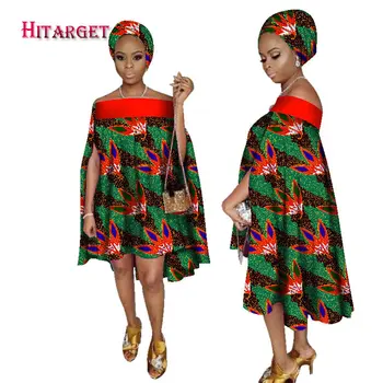 2017 afrikos suknelės moterims afrikos heidi bazin velniop kaklo suknelė Dashiki moterų suknelė medvilnės afrikos spausdinti drabužiai plius dydis WY2238