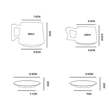 Paprastas Rankų darbo Keramikos Kavos Puodelis ir Lėkštelė Nustatyti Aukštos Kokybės Supilkite Spalvos Kavos Puodelis su Lėkšte Dovana Draugams SH271-14