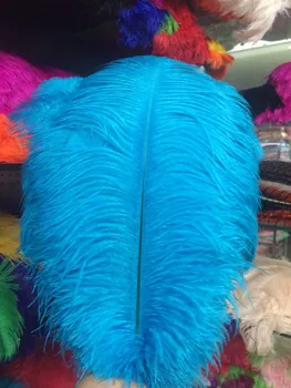 Kinija ZP gamyklos 45 ~ 50 cm (18 ~ 20 cm) ilgio 100 / partijos mėlyna didelius stručio plunksnų vestuvių dekoravimas