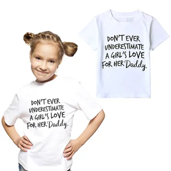 Iki 2017 m. Vasaros Mergaičių marškinėliai Meilės Dadyy Medvilnės, Baltos Vaikų Viršūnes, Vaikams, sportinius marškinėlius, Trišakiai Kūdikių, Mergaičių Drabužiai 1-5 metų