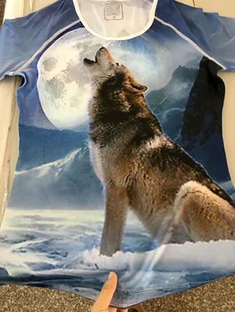 FORUDESIGNS Wolf 3D Modelį, Juokingi marškinėliai Moterims Mados Marškinėlius Gyvūnų Spausdina Vasaros Trumpas Rankovėmis Tees Viršų Moteris Marškinėliai Apkarpytą