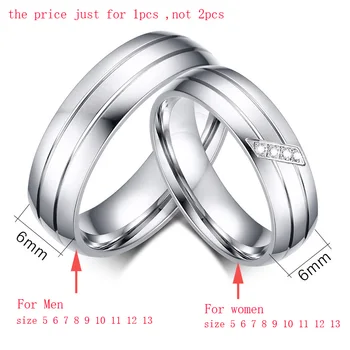 Vnox Mados Vestuvių Žiedai, Nerūdijančio Plieno Žiedas Moteris Vyras Pažadas Žiedas Kubinis Cirkonis Pora Papuošalai Pardavimų Skatinimas