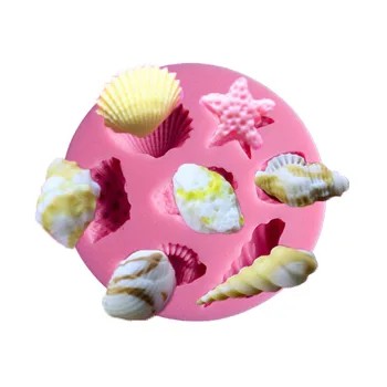 FILBAKE 7 Skylę Sea Shell Formos Šokolado 3D Silicio Pelėsių Minkštas Pyragas Apdaila Pasrty Kepimo Ledo Plokštelėje Pelėsių Tortas Įrankiai