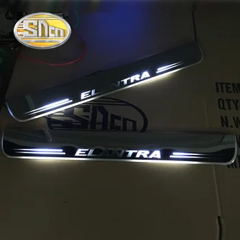 SNCN Vandeniui Akrilo Auto LED Sveiki Lengvųjų Automobilių Nusitrinti Plokštė Pedalo Slenksčiai, Durys, Palangės, Skirta Hyundai Elantra 2007 - 2016 2017