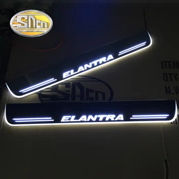 SNCN Vandeniui Akrilo Auto LED Sveiki Lengvųjų Automobilių Nusitrinti Plokštė Pedalo Slenksčiai, Durys, Palangės, Skirta Hyundai Elantra 2007 - 2016 2017