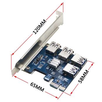 NAUJAS Pridėti Card PCIe 1 iki 4 PCI Express 16X Lizdai Riser Card PCI-E 1X Išorės 4 PCI-e Slot Adapter PCIe Port Multiplier Kortelės