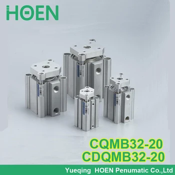 CQMB32-20 CDQMB32-20 CQM serijos 32mm pagimdė 20mm insulto kompaktiškas vadovas lazdele cilindrų dukart veikia vieno strypo pneumatiniai cilindrai