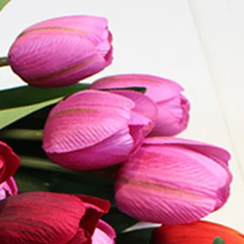 9 Vadovai Spalvingas Šilko Tulpės, Dirbtinės Gėlės, Vestuvių/Home/Šalis Dekoro Namai ir Gyvenimas Puošybos Festivalis Dovanos Gėlių