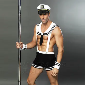 6613 Suaugusių Vyrų Seksualus Kostiumas Sailor Karštas Erotinis Seksualus Slim Fit Balta Jūrininko Uniforma Karnavalas Festivalis Helovinas Vyrų Kostiumai