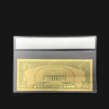 1928 Metų Amerikos Spalvinga Aukso Banknotų 5 Dolerio Auksą, Sidabrą Pasaulio Valiuta Bill Pastaba Padirbtų Pinigų su Plastiko Atveju