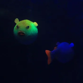 Akvariumo Žuvų Bakas Puffer Žuvis Akvariume Dirbtinis Puffer Fish Tank Dekoro Žėrintis Poveikis Žmogaus sukeltų Žuvų 1pcs