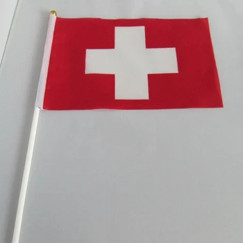 5vnt Skatinimo Didmeninės Mažos Šveicarija Vertus Garbanojimo valstybės Vėliava 14*21cm #8 Poliesteris Šveicarijos Vėliava