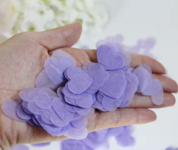 3cm Violetinė violetinė alyva širdies audinių popieriaus vestuvių svečių, gėlių mergaičių mesti konfeti biologiškai 2500 balionų dekoracija