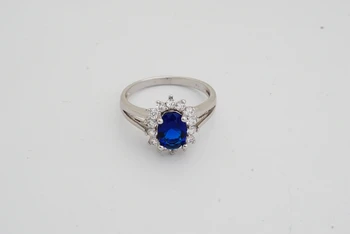 Yunkingdom Žavesio moterų Papuošalų Rinkiniai prekės Hoopas Auskarai mėlyna Kubinių Zirconia Sužadėtuvių Žiedai Baltos Aukso Spalvos žiedų LPG3
