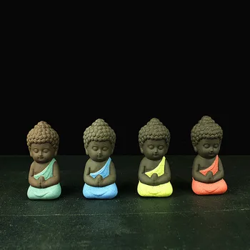 Namų dekoro Budizmas Litlle Meditacija Vienuolis Mažas Statula Miniatiūriniai Amatų Budos Statula Molio Mini Kinijos Budizmas Zen Vienuolių