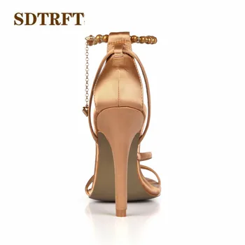 SDTRFT zapatos mujer Vasaros Siauros Juostos Sagtis sandalai 10cm ploni kulniukai Vakarą vestuvių batai moters Čiurnos Dirželis Šalies siurbliai