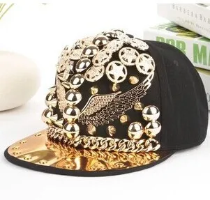 Amerikos punk mados skrybėlę bžūp kniedė plokščia sparnus hip-hop hip-hop bžūp Korėja mados Hip-hop kepurės