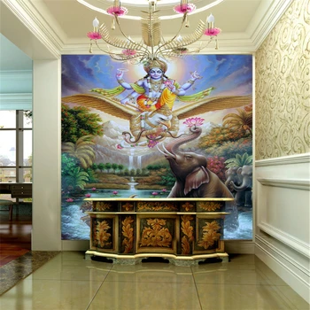 Beibehang papel de parede didelės freskos jogos Pietryčių Azijos stiliaus restoranas tapetai, freskos, Indų dievas Šiva tapetai, grindys