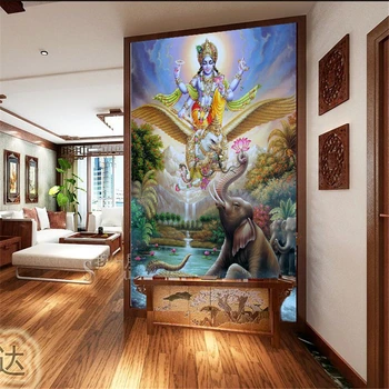 Beibehang papel de parede didelės freskos jogos Pietryčių Azijos stiliaus restoranas tapetai, freskos, Indų dievas Šiva tapetai, grindys