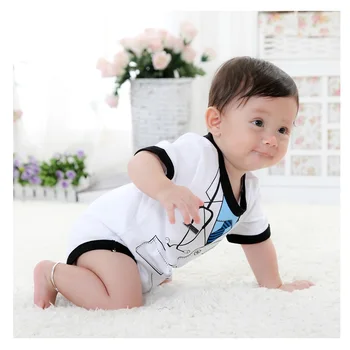 Vasarą Kūdikis Bodysuits Bamblys jumpsuit Trumpas Rankovės berniuko Drabužiai kūno menino ropa bebe kūdikių-drabužiai