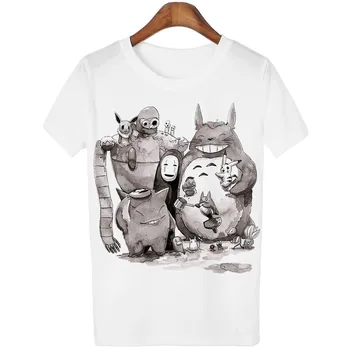 YEMUSEED Naujas Mielas Totoro marškinėliai Moterims Animacinių filmų 3D Harajuku Atsitiktinis Viršūnes Tees Blusa Plius Dydis O Kaklo T-shirt camisetas WMT61