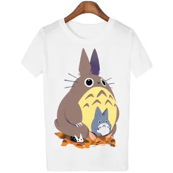 YEMUSEED Naujas Mielas Totoro marškinėliai Moterims Animacinių filmų 3D Harajuku Atsitiktinis Viršūnes Tees Blusa Plius Dydis O Kaklo T-shirt camisetas WMT61