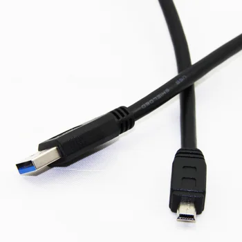 1,5 M 5ft USB 3.0 Type A Male į Mini 10 Pin Type B Male Duomenų Kabelis Dual Ekranas(Folija+Pintas) Super Greitis