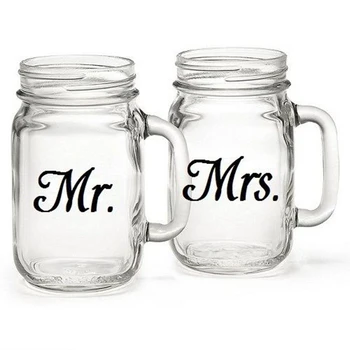 Mr & Mrs Vyno stiklainiu vestuvių Decal Lipdukai , vestuvių dovanos, lipdukas dalyvavimo šalies dabartis meilė 3 poros