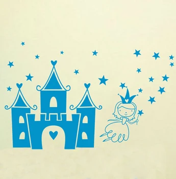 Didelio Dydžio Princesės Pilis Nuimamas Sienos Lipdukas Mielas Animacinių filmų Vinilo Sienos Lipdukai 