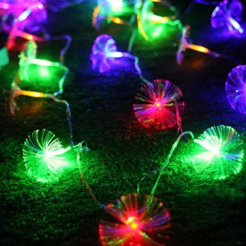10 LED Morning Glory Optinio Pluošto Akumuliatoriaus LED String Juostelės Naktį Šviesos Lempos KALĖDŲ VESTUVIŲ Decration