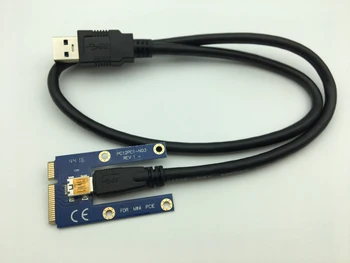Mini PCIe Riser PCI Express 1x iki 16x Nešiojamas Išorės Grafika Kortelės GDC Miner mini PCIe PCI-e ilgiklis Riser Card