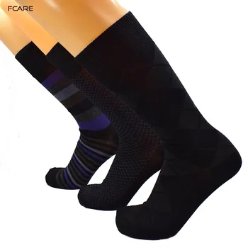Fcare 6PCS=3 poros calcetines Vyrų įgulos 44, 45, 46, 47 plius dydis didelis Pavasario žiemos ilgos kojos verslo kojinės