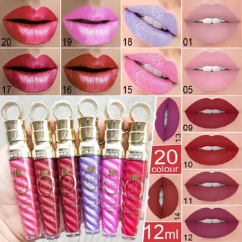 Matinis Matinis Lūpų Blizgesys Moterų 20 Spalvų Ilgalaikį Maistingas Lipstic Moterų Lūpų Make Up Kosmetika Didelis Lūpų Blizgesys