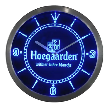 Nc0122 Hoegaarden Belgija Alaus Baras Neoninis Ženklas LED Sieninis Laikrodis