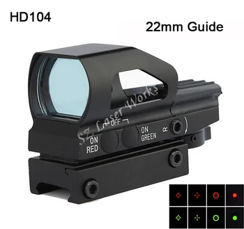 Medžioklės Optika 1x22mm 4 Skirtingų fotošablonų tinkleliams red dot 