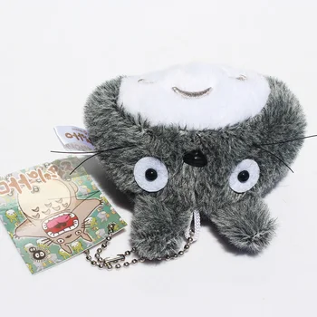 10vnt/daug Pilka Mielas Mano Kaimynas Totoro Pliušinis Keychain Karolius, Įdaryti Lėlės Minkštas Žaislas Su Žiedu 6cm Nemokamas Pristatymas