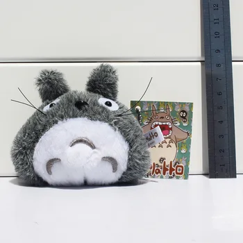 10vnt/daug Pilka Mielas Mano Kaimynas Totoro Pliušinis Keychain Karolius, Įdaryti Lėlės Minkštas Žaislas Su Žiedu 6cm Nemokamas Pristatymas