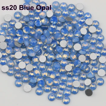 Nemokamas Pristatymas! 1440pcs/Daug, ss20 (4.8-5.0 mm) Blue Opal Butas Atgal Nagų Dailės Klijai Ant Cirkonio / Ne karštųjų Pataisų Kristalai