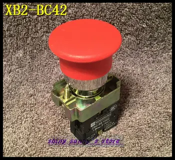10vnt/Daug XB2-BC42 1 NC Akimirksnį Raudonas Grybo Galva Mygtukas Jungiklis N/C Nauja