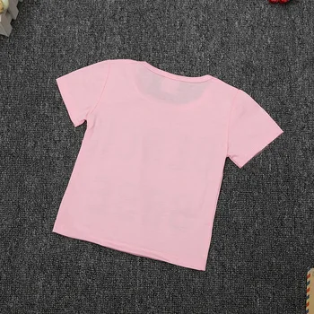 Hooyi Beach Babe Baby Girl ' s T-Shirts Rankovėmis Vaikai Tee Marškinėliai Berniukams, Stalviršiai, Vaikų Drabužiai, Medvilnės Rausva Balta Kietas Plonas
