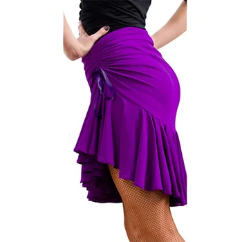 Naujas Lotynų Šokių Sijonas Salsa Tango, Rumba, Cha Cha, Pramoginių Šokių Sijonai Aikštėje Šokių Violetinė Juoda Hip-Hop Moterų Lotynų Šokių Suknelė