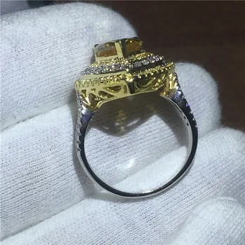 Didinga Pojūtis Prabanga Vandens Lašas žiedų, Kriaušių supjaustyti 6ct AAAAA Cirkonis Cz Balto Aukso Užpildyti Dalyvavimo vestuvių juostoje žiedas moterims
