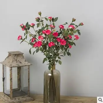 6 Galvą Dekoro Arbata, Rožių Dirbtinės Gėlės Šilko Gėlės, Gėlių Šilko Nekilnojamojo Touch Rose Vestuvių Puokštė Namuose Šalis Dizainas Gėlės