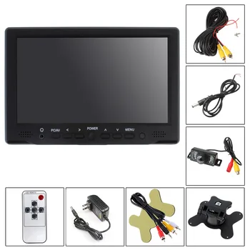 7 Colių 800 × 480 TFT LCD Ekranas, Automobilių Monitorių Palaikymą, AV / VGA / HDMI su 7 IR Šviesos Naktinio Matymo Vandens įrodymas Automobilių Galinis Vi
