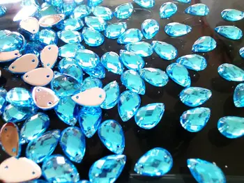 Nemokamas pristatymas Siūti kalnų krištolas šviesiai mėlynos spalvos 8*13mm vandens lašo formos kristalų masės Deimantas Brangakmenio 300pcs/daug