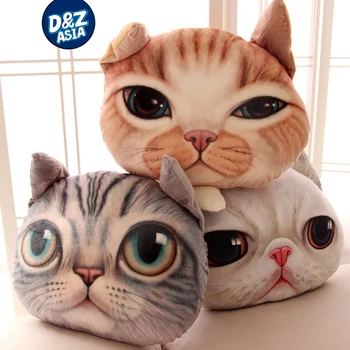 Japonijos animacinių filmų-realistinis 3D veido katė pagalvę automobilių, namų Katė Galvos, pagalvėlių modeliavimas katė veido