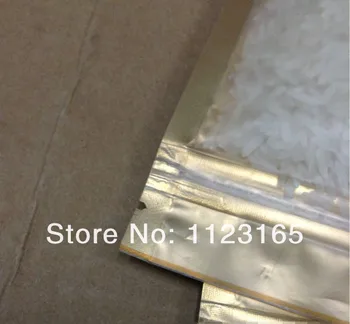 16X24CM,100 X Skaidrus matinis Aliuminio folija Zip-Lock Maišą, vidinis Golden - Uždaroma folija Ziplcok plastikiniai maišeliai priekiniai aišku