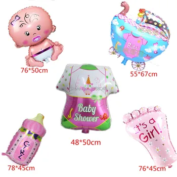 5vnt/daug Baby Shower Folija, Balionus, Gimtadienio Apdailos Vaikams Baby Shower Šalies Tiekėjas 1 Metų Birthdday
