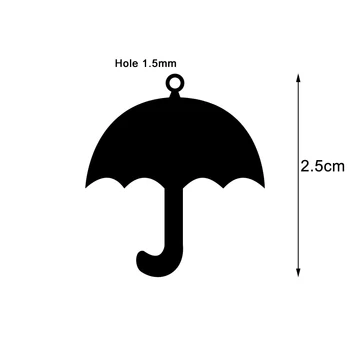 Simsimi skėtis Žavesio 1,5 mm Skylė tuščia Pakabukas už karoliai, apyrankės veidrodis lenkijos 